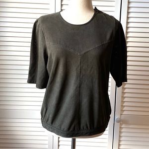 Isabel Marant  Army Green Goat Suede Blouse Size 40